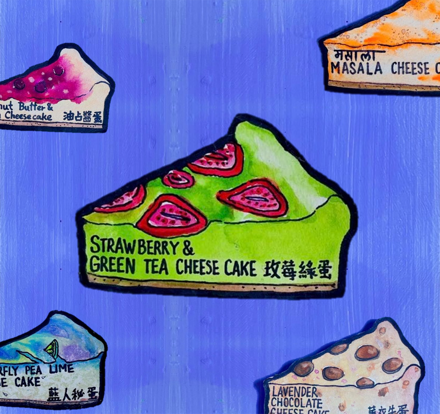 Strawberry Matcha Cheesecake 玫莓綠蛋